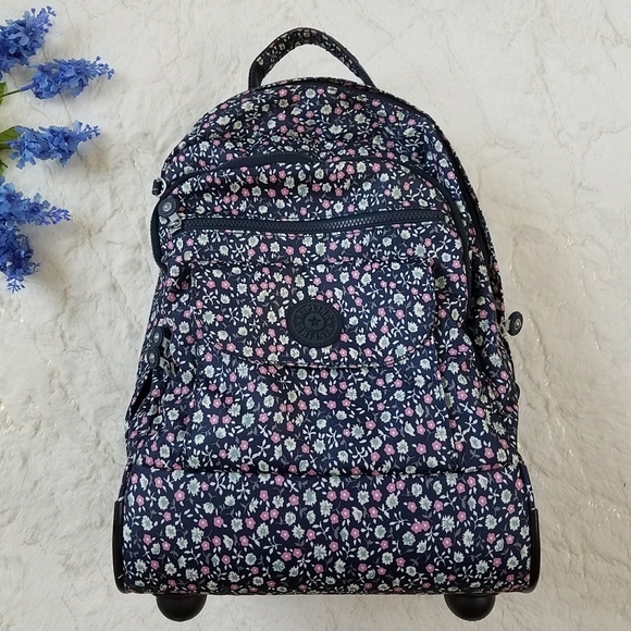 Kipling Sanaa Large Rolling Backpack Floral Rush - Picture 2 of 16